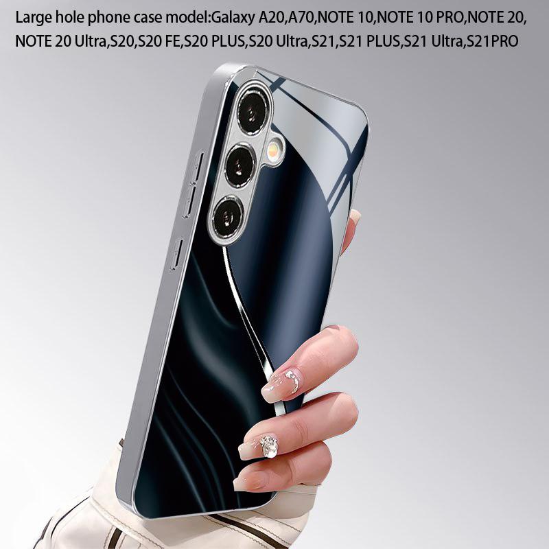 Morden Blue Streamline Pattern 2D Phone Case for Samsung S26 S25 S24 S23 S22 S21 S20 A56 A36 A16 - Glass Protective Cover