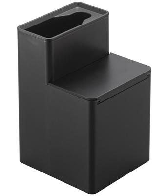 Yamazaki Jitsugyo Replacement Brush with Storage Flushable Toilet Brush Stand Black Approx. W11XD12XH17cm Tower Toilet Brush Case Toilet Cleaning 5723