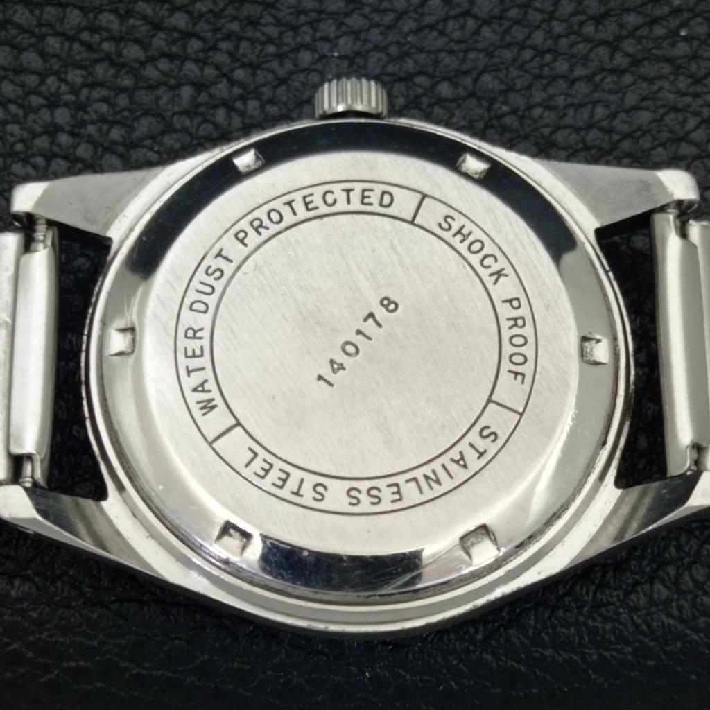 VINTAGE HMT JAWAN HAND-WINDING INDIAN MENS BLACK COLOR DIAL WATCH A700283-5 R202-a700283