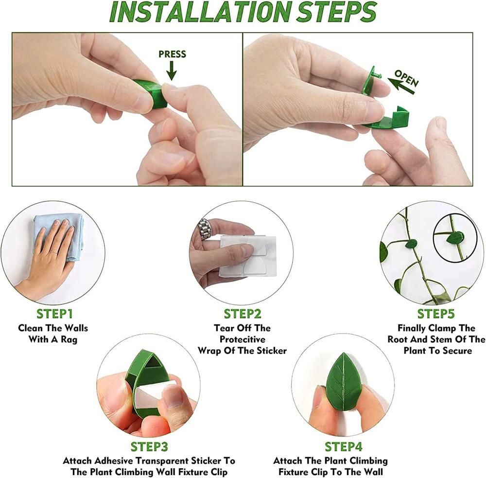 New Invisible Plant Climbing Wall Fixture Clips 10-50Pcs PcsRattan Vine Bracket Fixed Buckle Leaf Clips Traction Holder Garden
