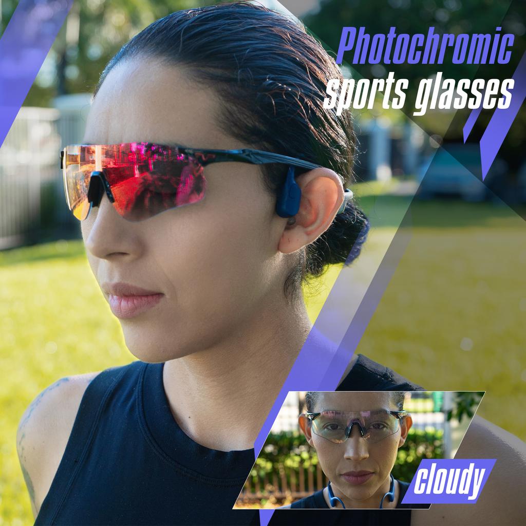 Kapvoe Light Weight Photochromic Running Sunglasses Sports for Men Marathon Cycling Glasses Mountain Bicycle Goggles Eyewear