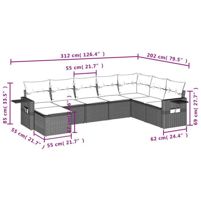 VidaXL Garden Lounge Set with Cushions 8 Pcs, Patio Sofas, Patio Furniture Set, Outdoor Furniture, Brown 3252900