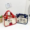 Cute cartoon Snoopy bento canvas bag large capacity multi-function portable canvas bag
