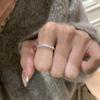 Light Luxury High-End Silver Twist Diamond-Set Ring, Super Flash Ring Stacked With Simple Design Temperament Index Finger Ring