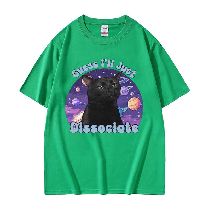 Black Cat Funny Meme Graphic T Shirt Summer Men Women Casual Short Sleeve T Shirts 100 Cotton Oversized Tshirt Tops Streetwear
