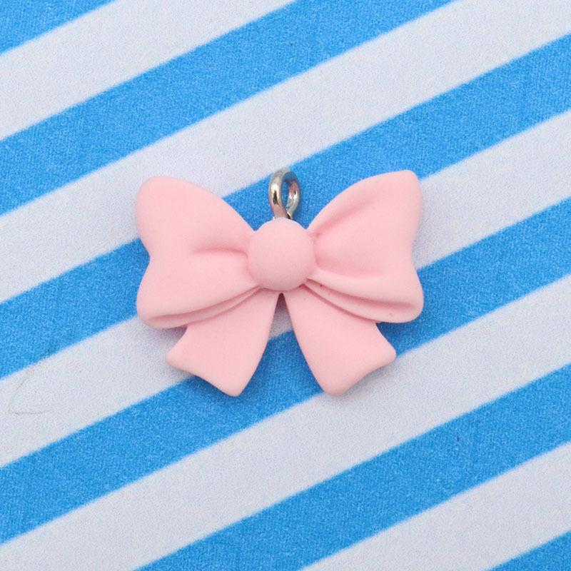 5pcs Cute Bowknot Resin Solid Color Pendant Butterfly Knot Charms Jewelry Making Accessories DIY Earrings Necklace Trend Beads