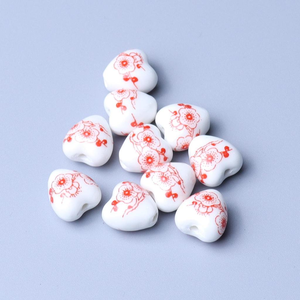 Heart-Shaped Colorful Ceramic Beads for DIY Jewelry Accessories