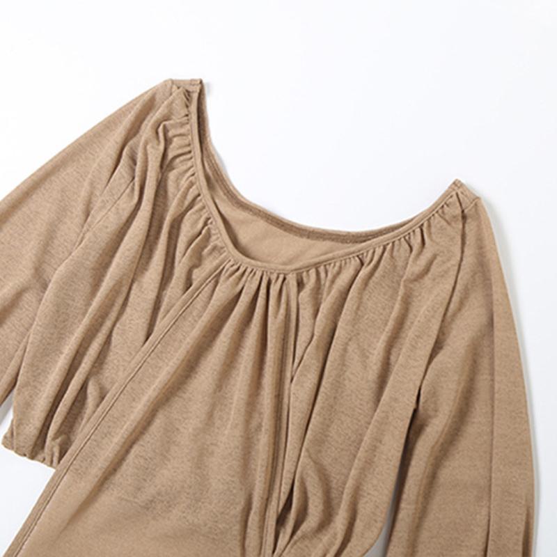 Summer New Solid Color Fashionable Off-Shoulder Low Neck Sexy Hollow Out Dress Women's Clothing