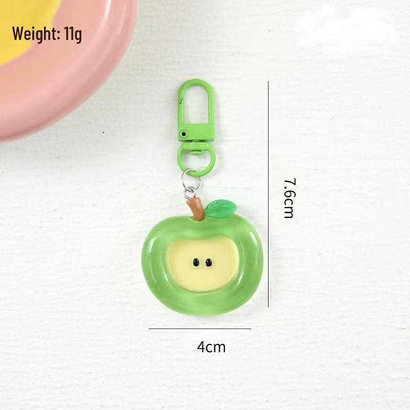 Mini Apple Keychain Nail Clippers & Scissors with Ear Spoon - Cute Car Accessories & Bag Charm for Couples
