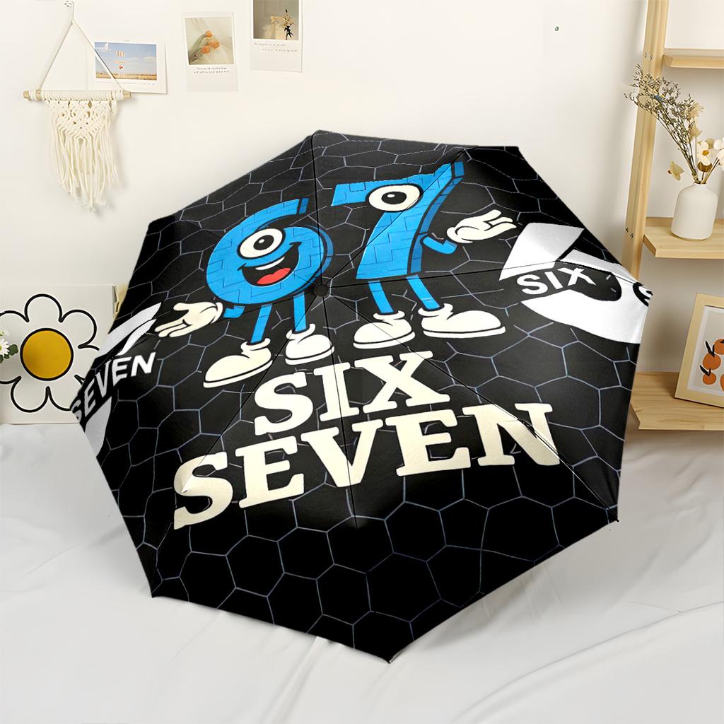 Pixelated Robot Dance Party Automatic Umbrella Compact 8-Rib Design Durable Plastic & Iron for Women/Men Stylish Accessory Spiritual Gift