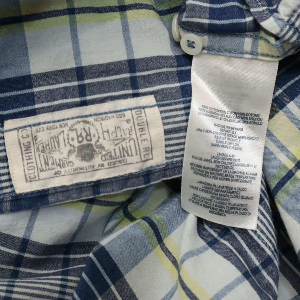 RRL Check Pattern Long Sleeve Western York Button Down Shirt Men's Used