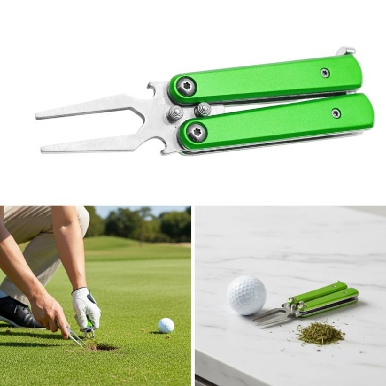Golf Divot Repair Tool Grooves Cleaner Golf Fork Lawn Maintenance Repair Tool Foldable Pitchforks Turf Tool Enduring