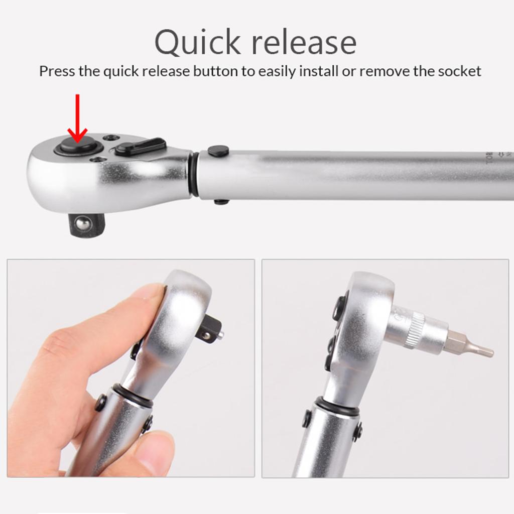 Drive Click Torque Wrench Set Wear-resistant 1/4 Inch Drive Click Torque Wrench Set Mini Ratchet Wrench