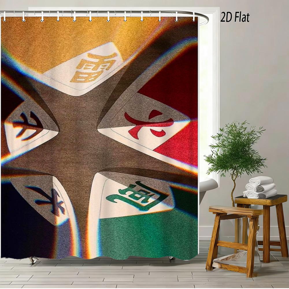 2D Flat Naruto Anime Minato Namikaze Collage Print Waterproof Shower Curtain For Bathroom Decor