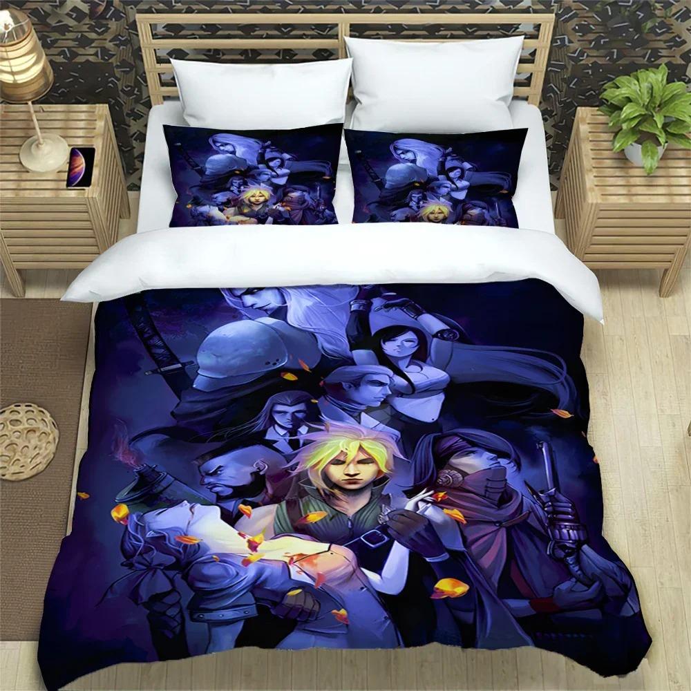 Final Fantasy Print Three Piece Bedding Set Fashion Article Children or Adults for Beds Quilt Cover Pillowcases Bedding Set Gift