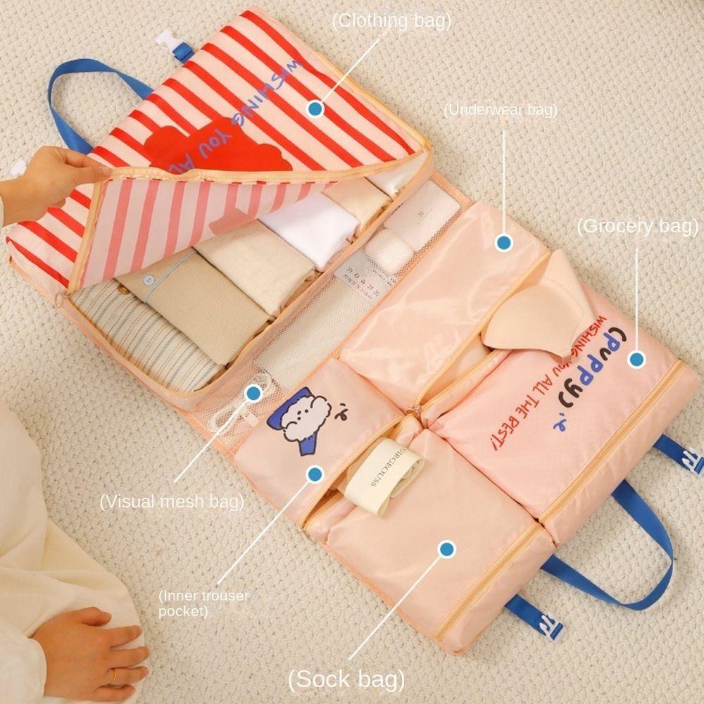 Foldable Clothes Packing Cubes Hangable Luggage Storage Bag Suitcase Organizer  Travel