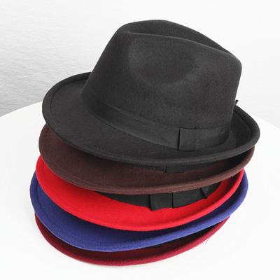 Chapéu de jazz clássico britânico Chapéu de lã feminino Chapéu térmico de feltro masculino Chapéu de apresentação de palco