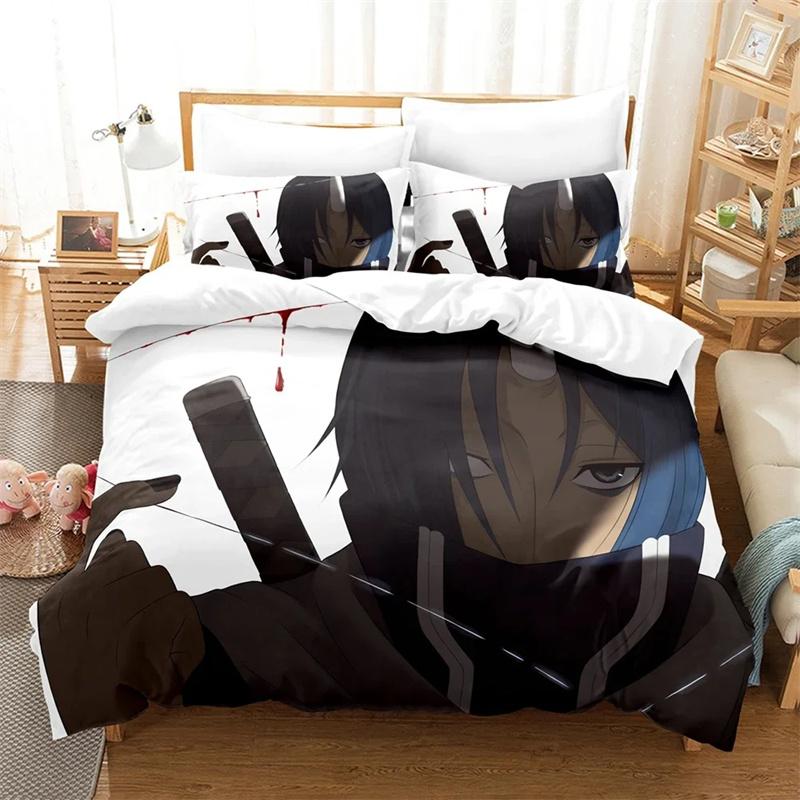 

Комплект постельного белья с аниме «Когда я переродился в слизь» Rimuru Kids Gift Duvet Cover Pillowcases Queen King Single Size 135x200cm 2pcs