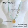 Stainless steel multi-layer stacked turquoise bead sun round necklace bohemian vacation wind collarbone chain