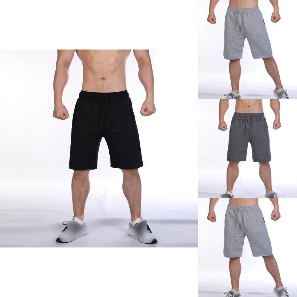 Soft Casual Drawstring Mens Shorts Plain Athletic Running Training Bottoms