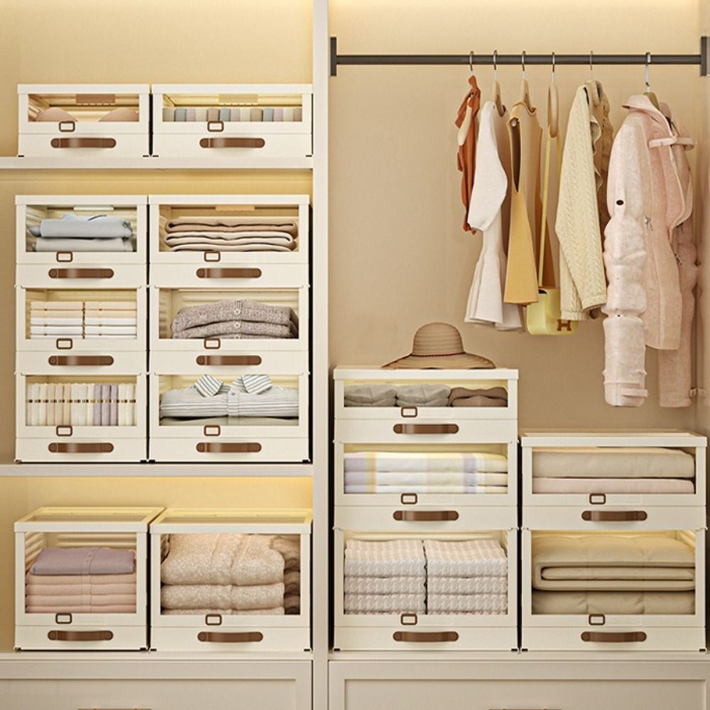 Stackable Storage Box Foldable Kitchen Organizers Household Drawer Organizer Desktop Sundries