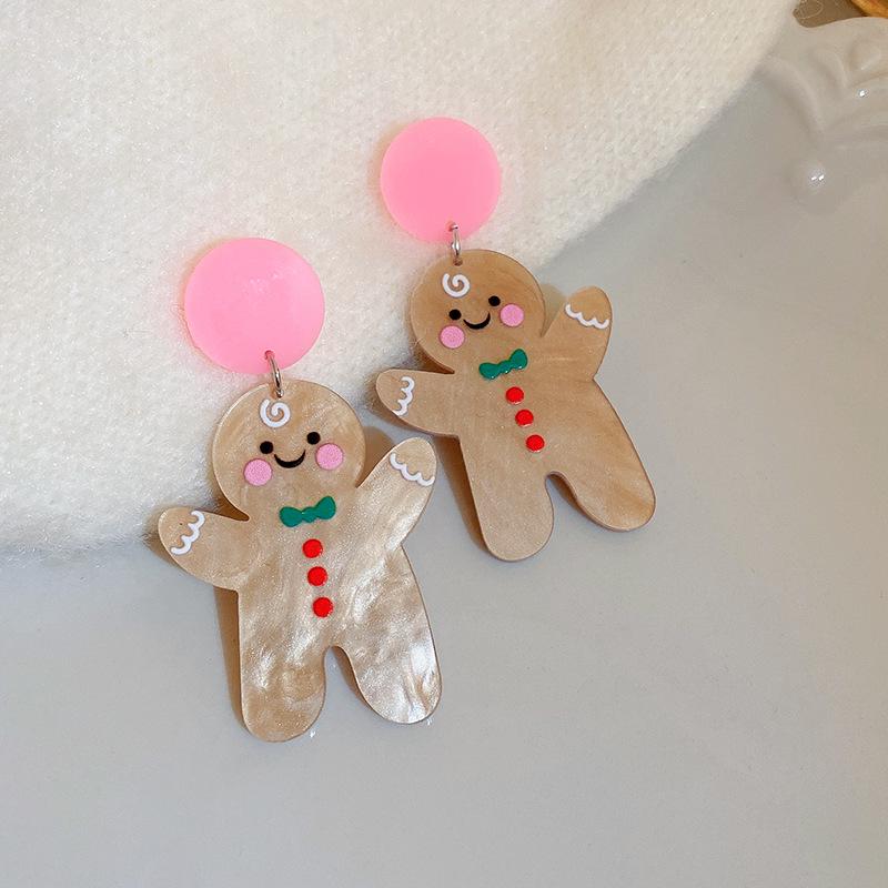 Silver Needle Snowflake & Snowman Alpaca Holiday Stud Earrings - Sweet Fashion Trend