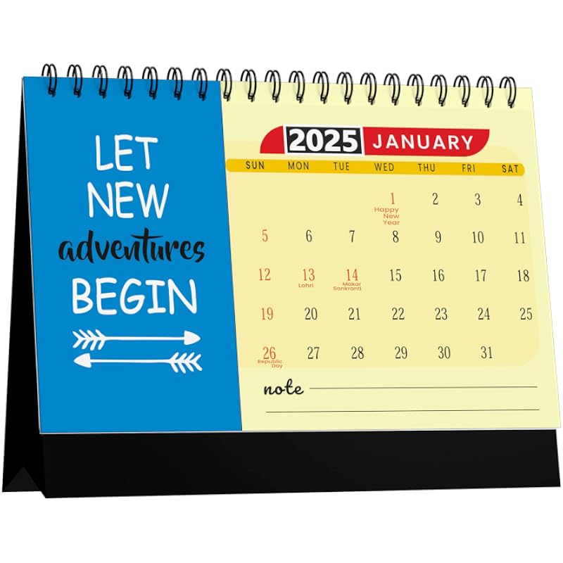 Accuprints Motivational 2025 Calendar for Desk Planner Office Home Table New Year Hanging Kids All Year Students Plannin