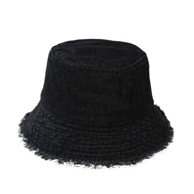 Denimový klobouk typu bucket s třásněmi Široký okraj Letní klobouk proti slunci Módní denimový rybářský klobouk Lezení