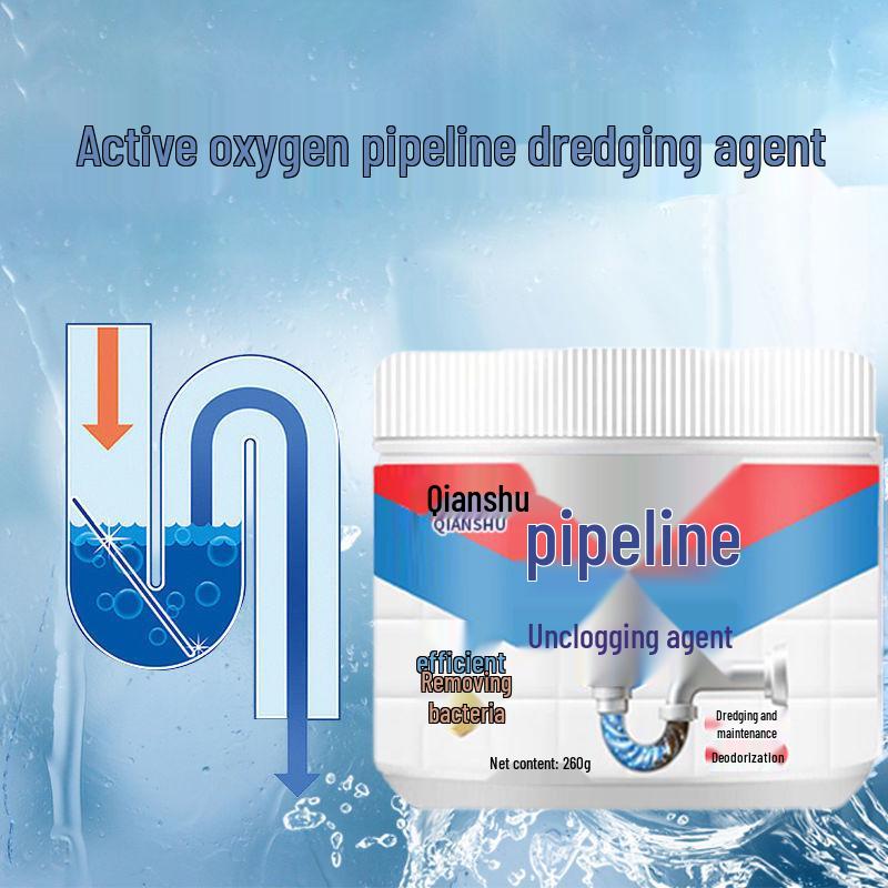 Pipe Dredger 0.01: High-Speed Bubble Powder for Dissolving Kitchen Grease and Clearing Sewers (2 Cans)