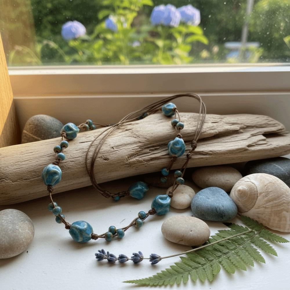 Ethnic Style Beaded Necklaces Bohemia Sweater Chain Fashion Jewelry Ceramic Chain For Women