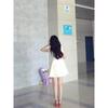 Women's Spring Summer Cream White Sleeveless Round Neck A-Line Mini Dress Elegant Casual Versatile Vacation Office Short Dress for Women