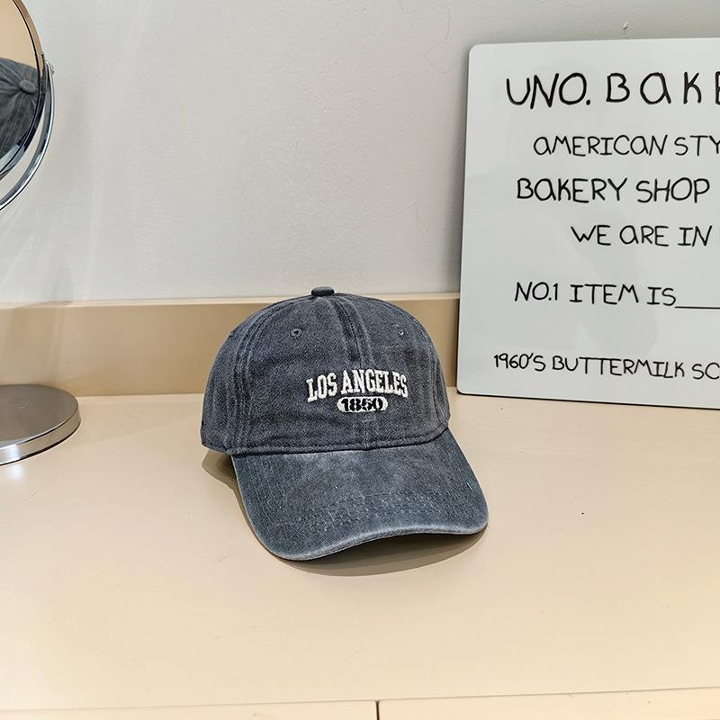Fashionable Casual Wash Cotton Baseball Hat for Women Fashion Brand Letter Embroidery Couple Baseball Cap Breathable Spring and Summer