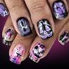 Artificial Nail Square French Tips Fake Nail Acrylic Nail Spiders Web Stick On Nail for Women Halloween Press On Nail