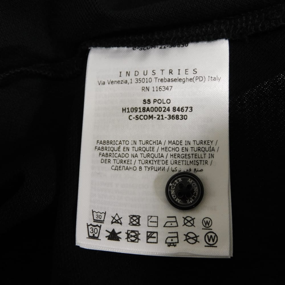 Used 12262 logo stitch patch half button 8A000 24 84673 7833 L Short sleeve Unused Tricolor Cotton Black Men's from