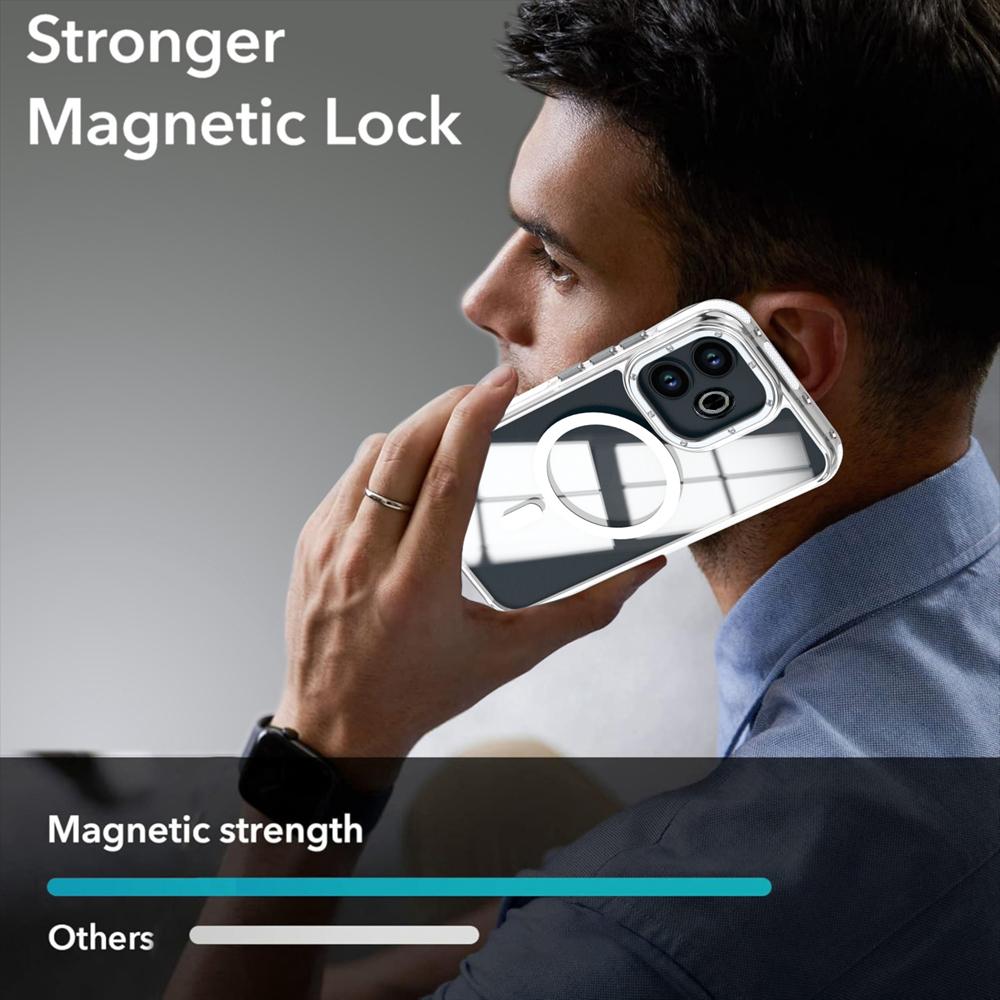 KEYSION HD Transparent Magnetic Case for MagSafe for OPPO A5 Pro 5G Clear Shockproof Phone Back Cover for OPPO A3 Pro 5G A5 Pro