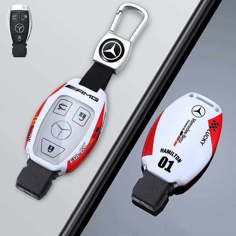 JVC5   Car Racing Style Design Key Case Cover Shell For Mercedes Benz A B C S Class AMG GLA CLA GLC W176 W221 W204 W205 Auto Accessory