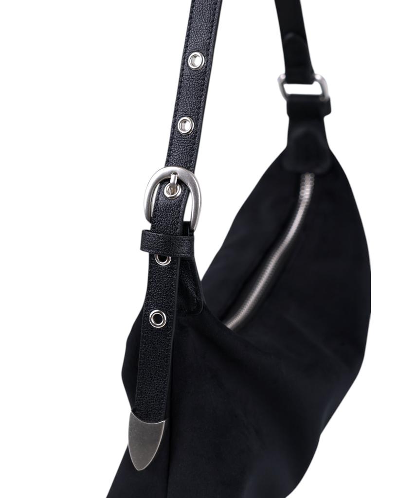 Milk Wave Velvet Pierce Tail Shoulder Bag [Black]