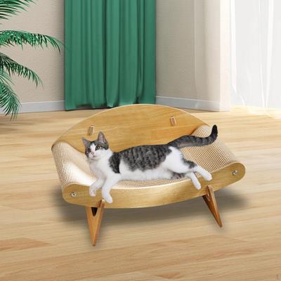 Cat Lounger Bed, Scratcher Cardboard Pet Cot Bed Furniture Play Lounge Chair