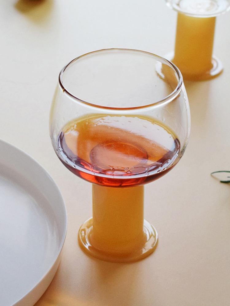 Cute Colored Glass Mug Transparent GLass Cups Cocktail Brandy Wine Glass Domestic Coffee Milk Juice Glasses