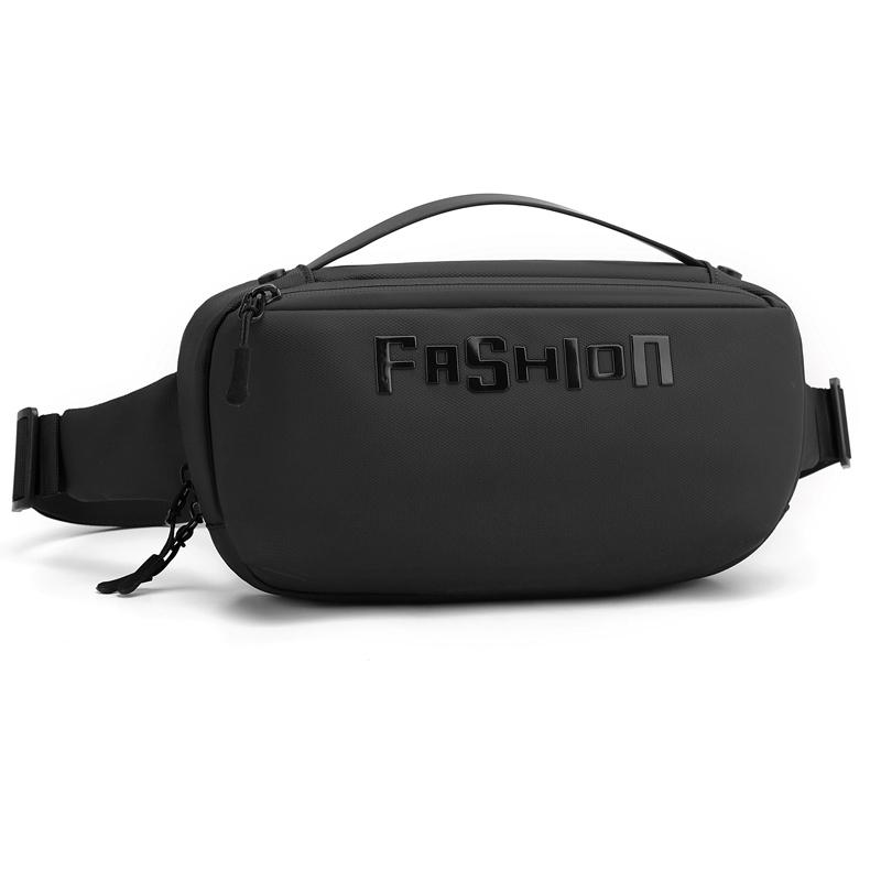 

Новая мужская кожаная нагрудная сумка с водонепроницаемой поясной сумкой и сумкой-слингом для поездок на работу и путешествий. Нагрудная сумка большой вместимости для работы и путешествий. чёрный