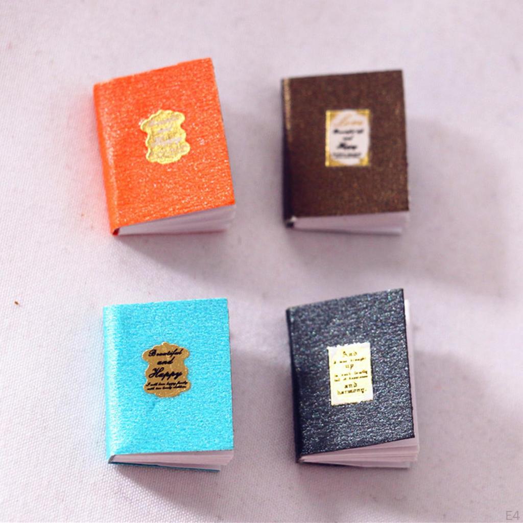 1:12 Scale 4 Piece Miniature Book Set Dollhouse Accessory