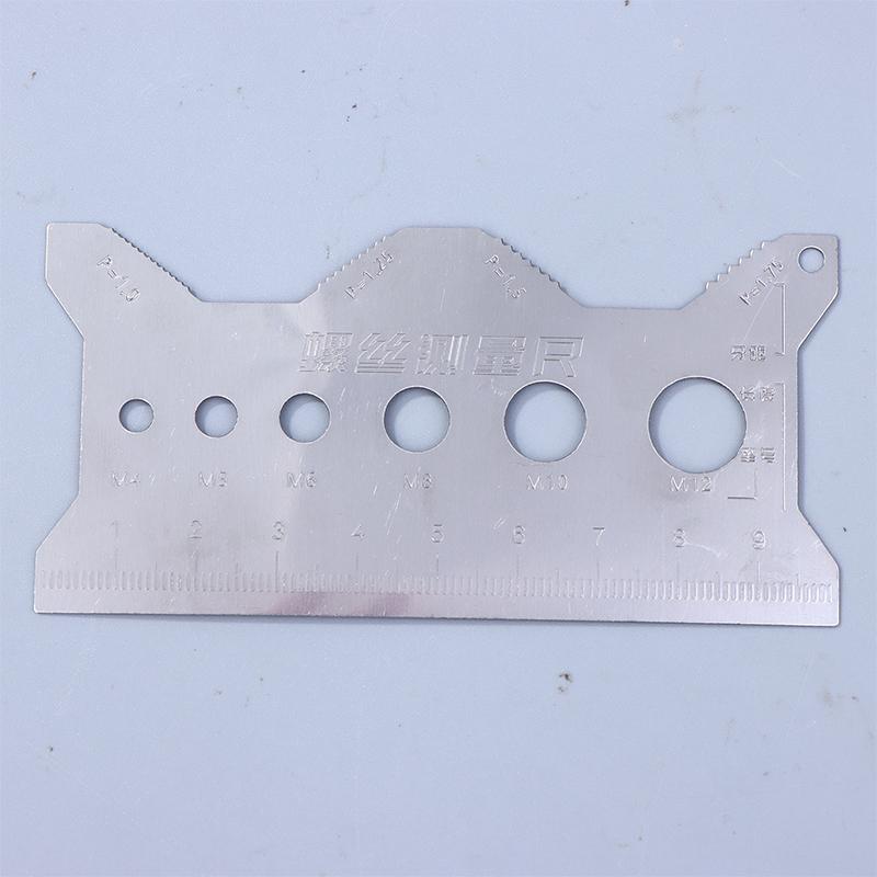 Bolt Measuring Tool Bolt Thread Stainless Steel Sizer Flat Double-Sided Screw Measuring Device For Pattern Jewelry Watch