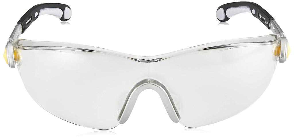 Delta Plus Vulcano2 Plus Klare Schutzbrille mit Hartbügel, verstellbar, Polycarbonat, Einzel- und UV-Beständigkeit, kratzfeste Beschichtung, Länge,