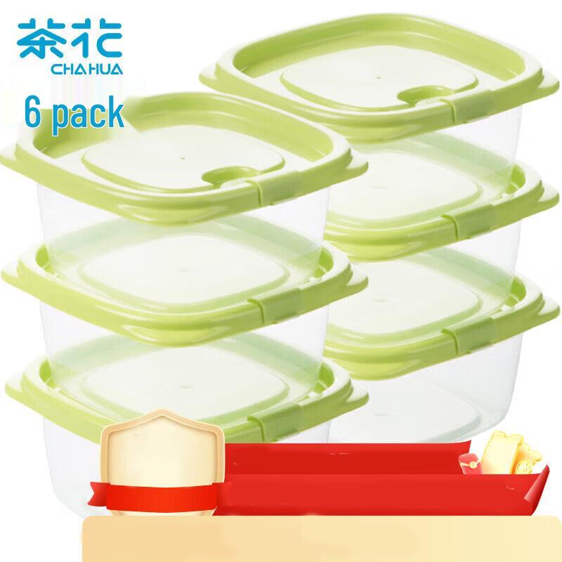 CHAHUA 6-Pack Plastic Refrigerator Storage Containers