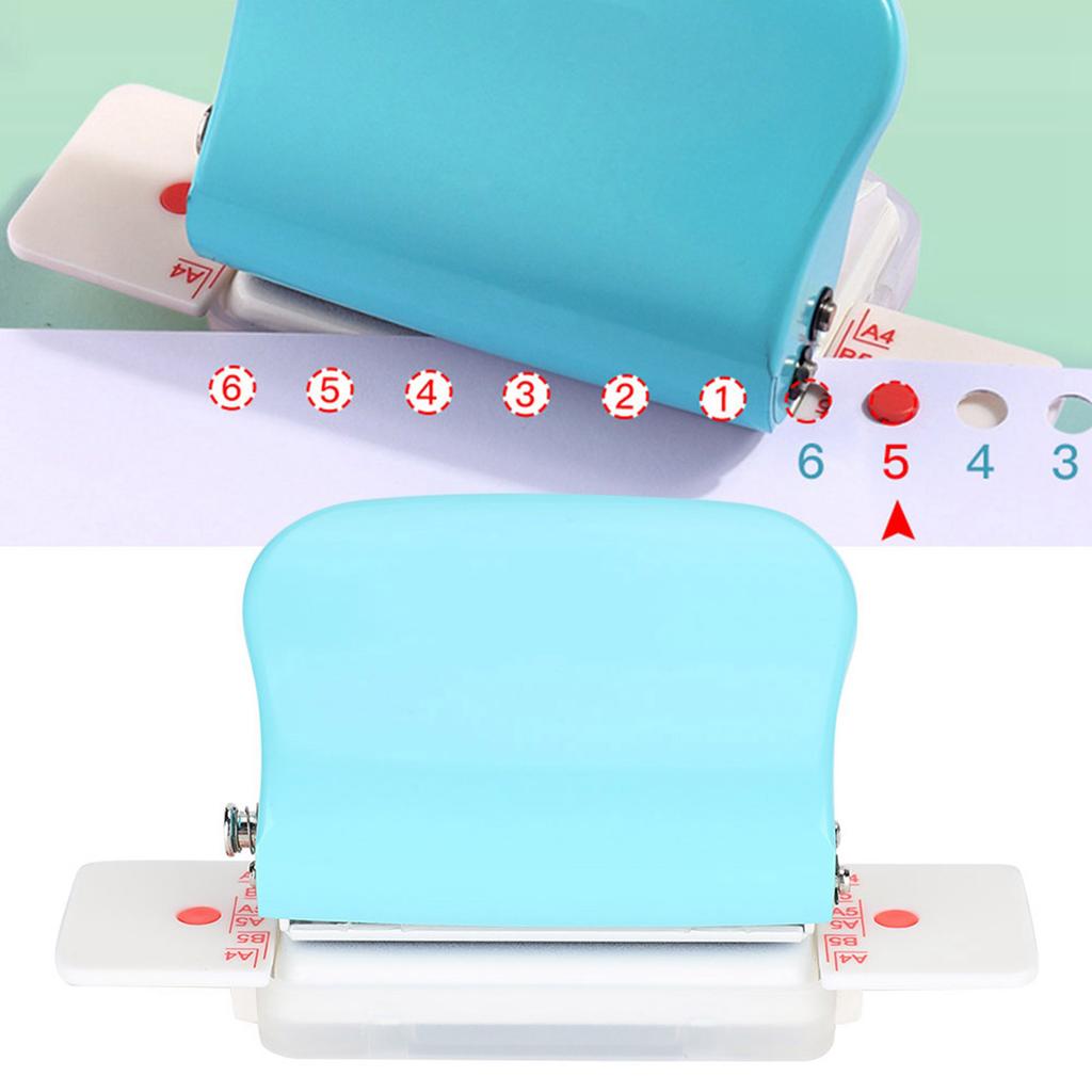 Adjustable Hole Punch Green Manual Office Home Universal A4 Paper Punching Machines