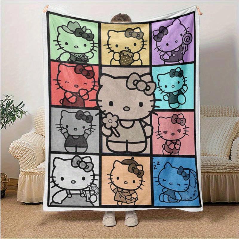 

1pc Sanrio Hello Kitty Home Decor Blanket: Cozy Flannel Throw for Bedroom, Living Room, Travel, Camping, Car, Beach & Office Naps, Perfect Gift for So 130x150cm