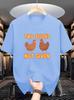 Unisex O Neck Tee Two Cartoon Chicken Funny Text Print Cotton Short Sleeve Loose Summer Breathable Daily Casual Basic Wear Top