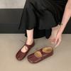 French Flat Bottom Shallow Mouth Mary Jane Shoes Women's Autumn 2025 New Sub-toe Word with Pig's Trotters Ballet Shoes