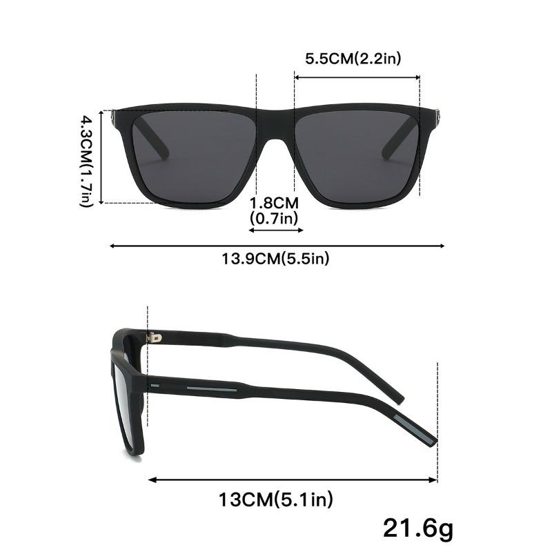 Non-polarized Fashion One-Piece Frame Square Frame Sunscreen Sunglasses Men Women Outdoor Travel Anti Strong Light Eyeglasses