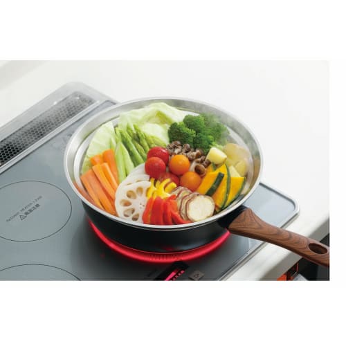 Kakusei Frying Pan Steamer, Steamed Food, Diameter 30.6cm X Height 15.9cm, Shikisai (Four Seasons Colors), FSC-09